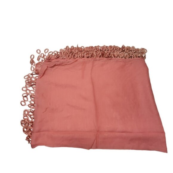 Coral Cotton Scarf Rectangular Tassels Poly and Cotton Light and Comfy- NEW - Picture 1 of 7